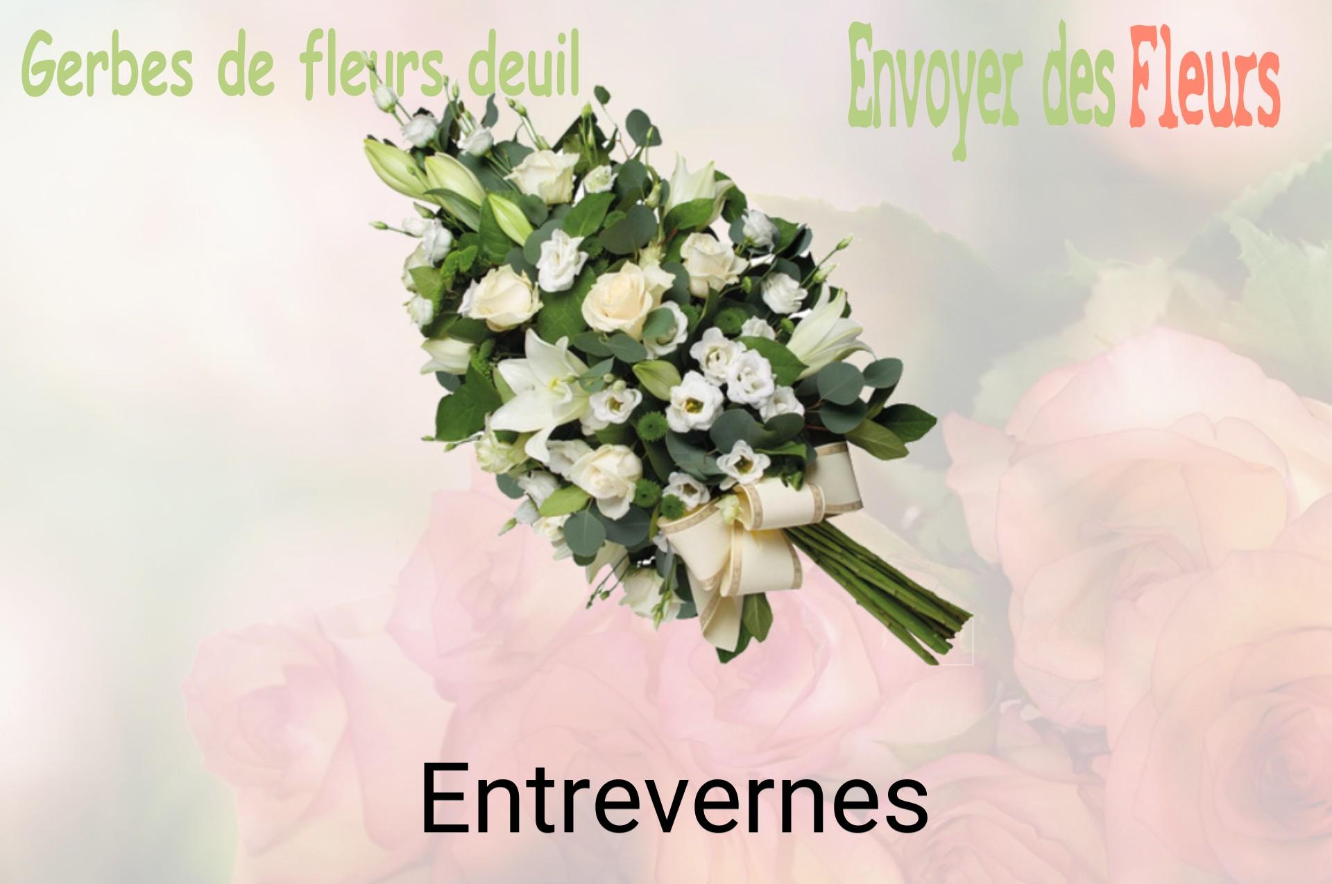 Gerbe de fleurs de deuil livrée à Entrevernes